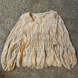 Beige American eagle baby-doll blouse
